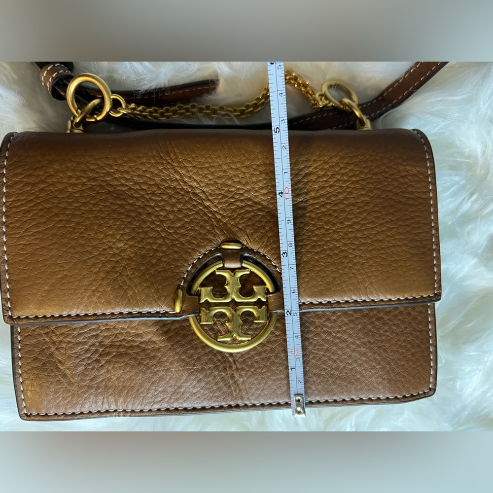 Tory Burch Light Umber Miller Flap Leather Shoulder Bag - Picture 7 of 14